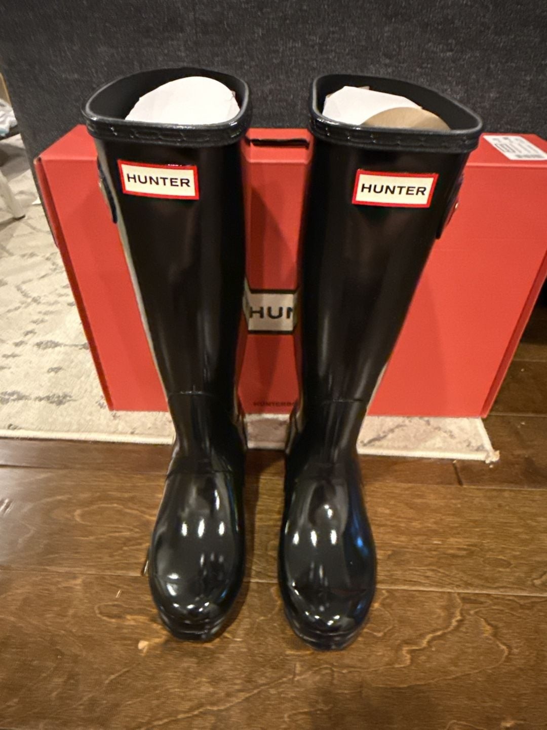 Hunter Women’s Original Tall Gloss Boots Black Size 7