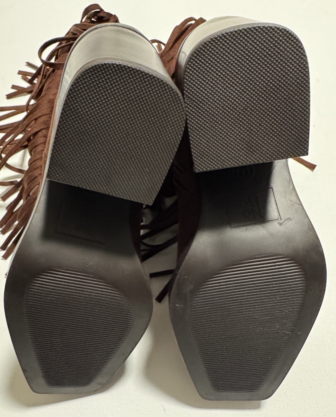 Brown Fringe Boots Womens 10 Memory Foam
