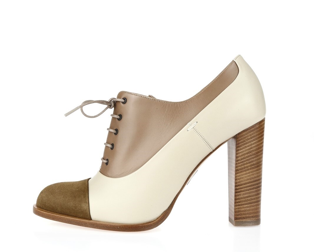 Womens Paul Andrew Broadway Sable Ivory Leather Ankle Booties Cap Toe Size 39 M