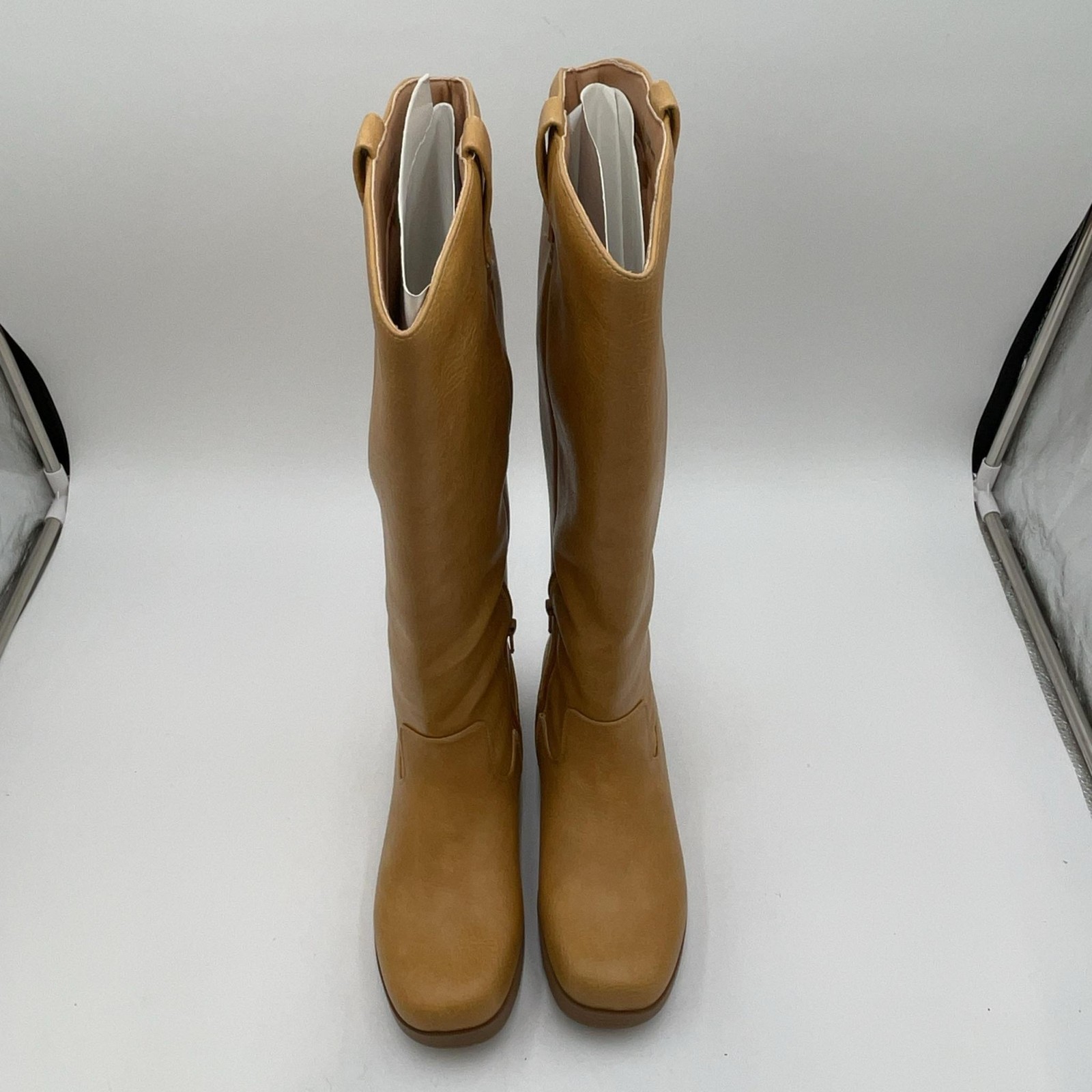 Dirty Laundry Boots Womens Brown Synthetic Knee High Riding Block Heel Sz 8.5