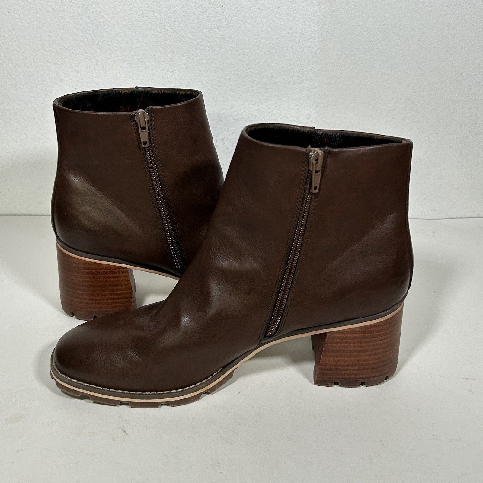 Kork’s Boots Booties Size 11 Brown Block Heel New Classic Traditional Preppy