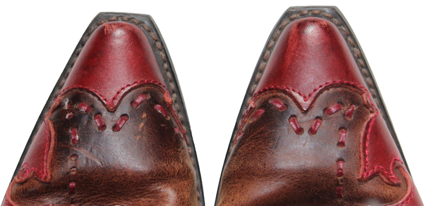 Laredo Cowboy Boots Snip Toe Women’s Size 9M Brown Red Leather Style #51069