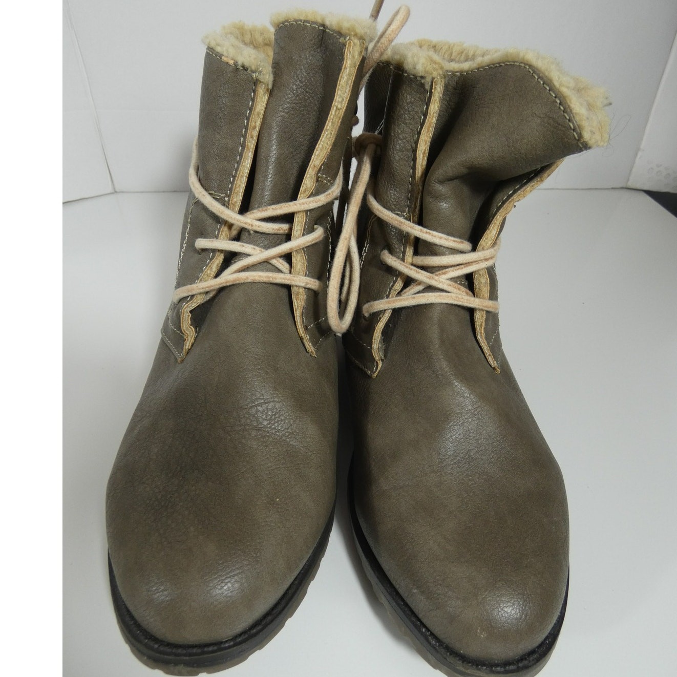 Sporto Women’s Fur Lined Ankle Boots 7.5M Lace Up & Zipper Casual Outdoor