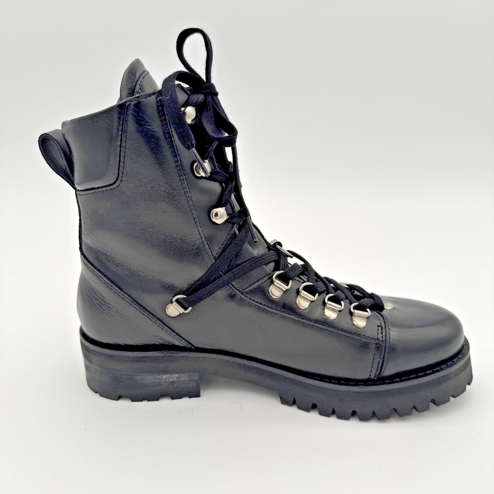 ALLSAINTS Franka Boot Women’s Black Leather Combat Hiker US 8 EU 39M UK 6 NIB