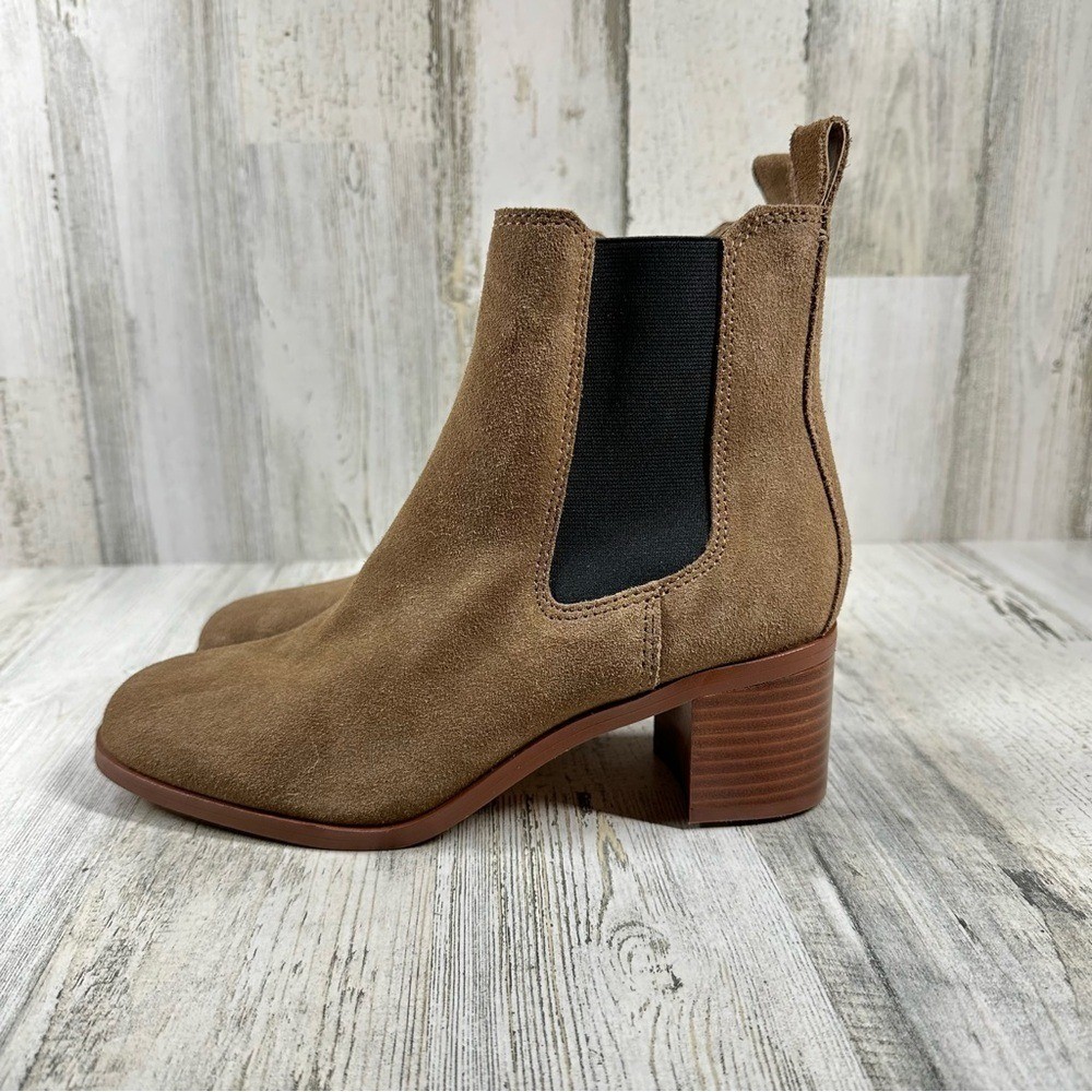 Steve Madden Rhiannon Chelsea Brown Suede Block Heel Ankle Boots Capsule