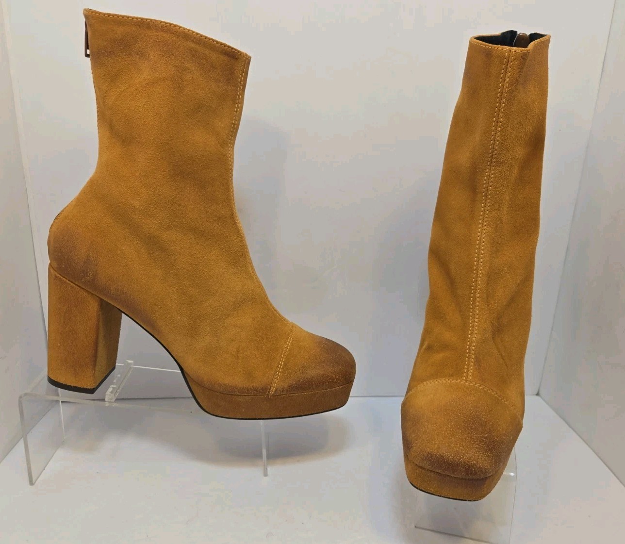 Free People Women’s Cecile Distressed Tan Nubuck Ankle Boot EU 39 M US 8.5 M
