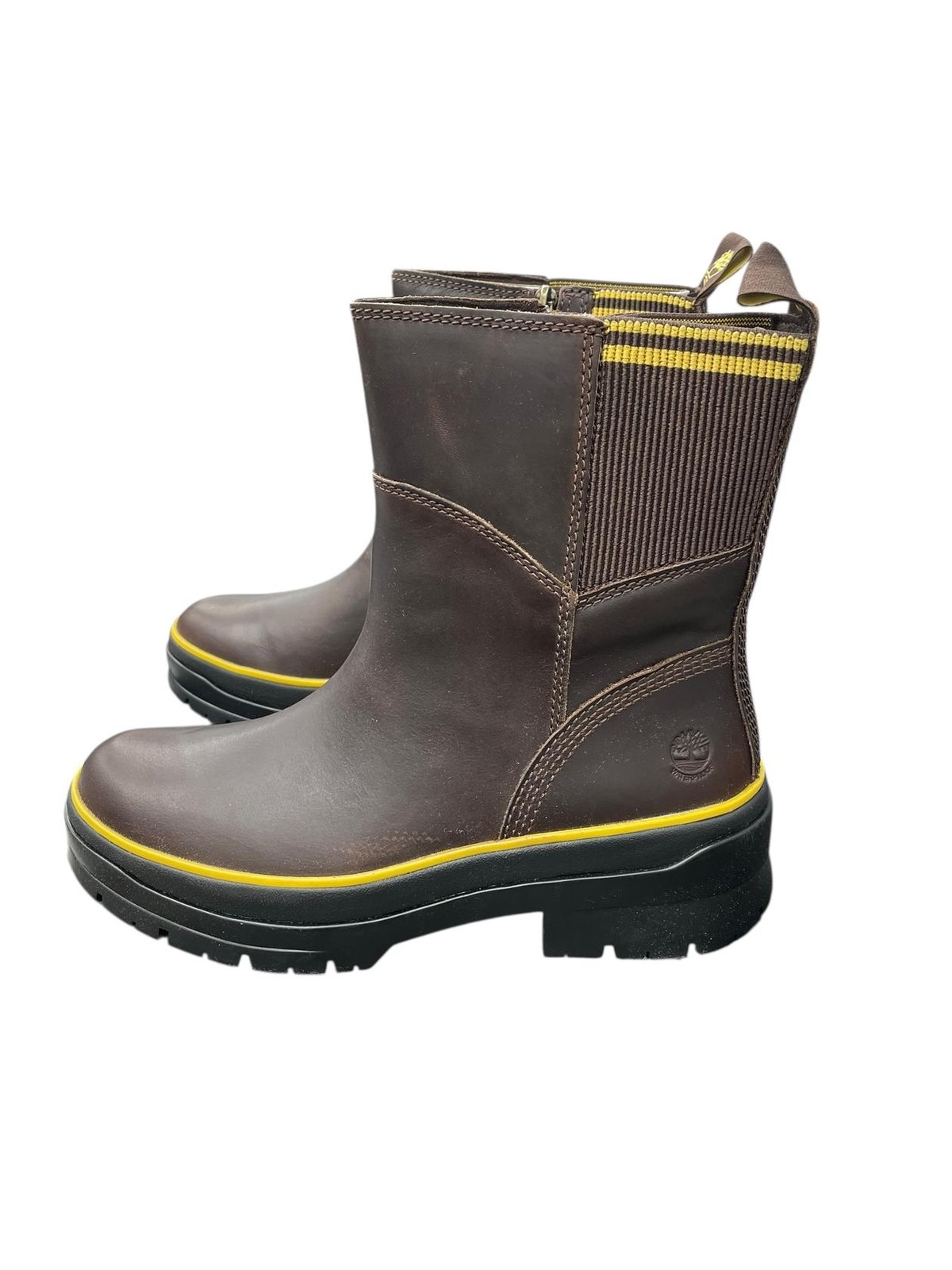 Timberland Women Malynn Boots A2D7J Waterproof Dark Brown Full Grain Size 7.5 M