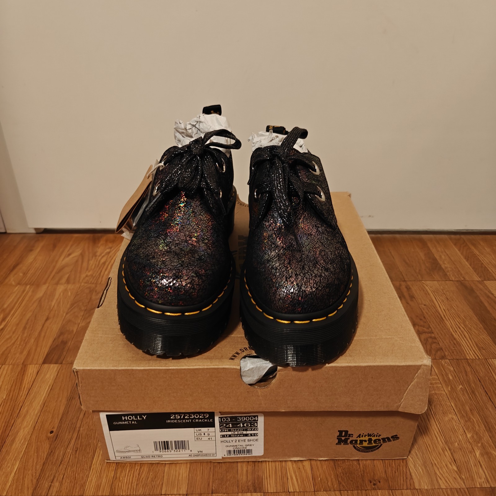 NEW Dr Martens Holly GunMetal Crackle EU41/UK7