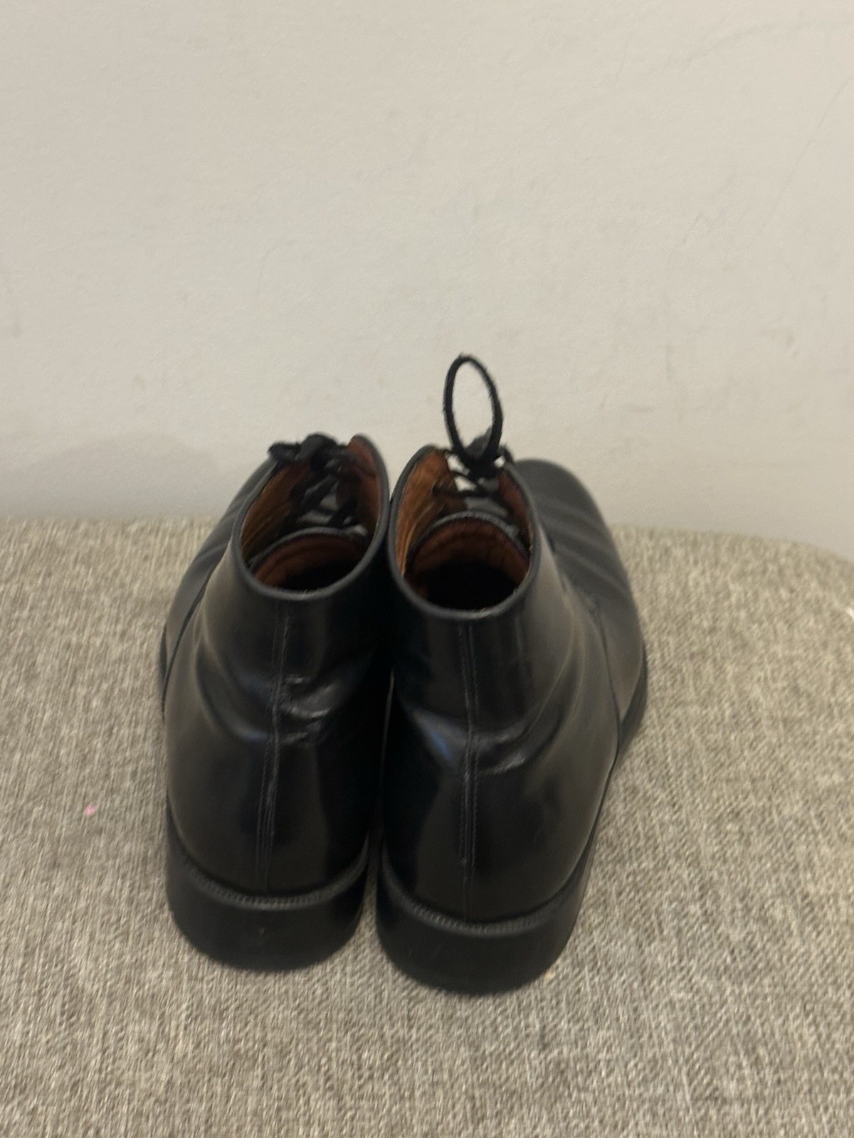 Tods Women’s Black Leather Chunky Combat Boot Size 8.5