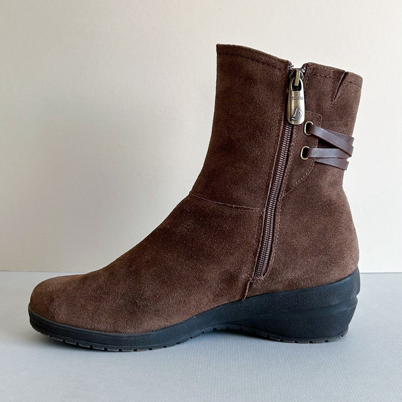 Blondo AquaProtect Genuine Suede Leather Brown Fleece Lined Wedge Heel Boots 11