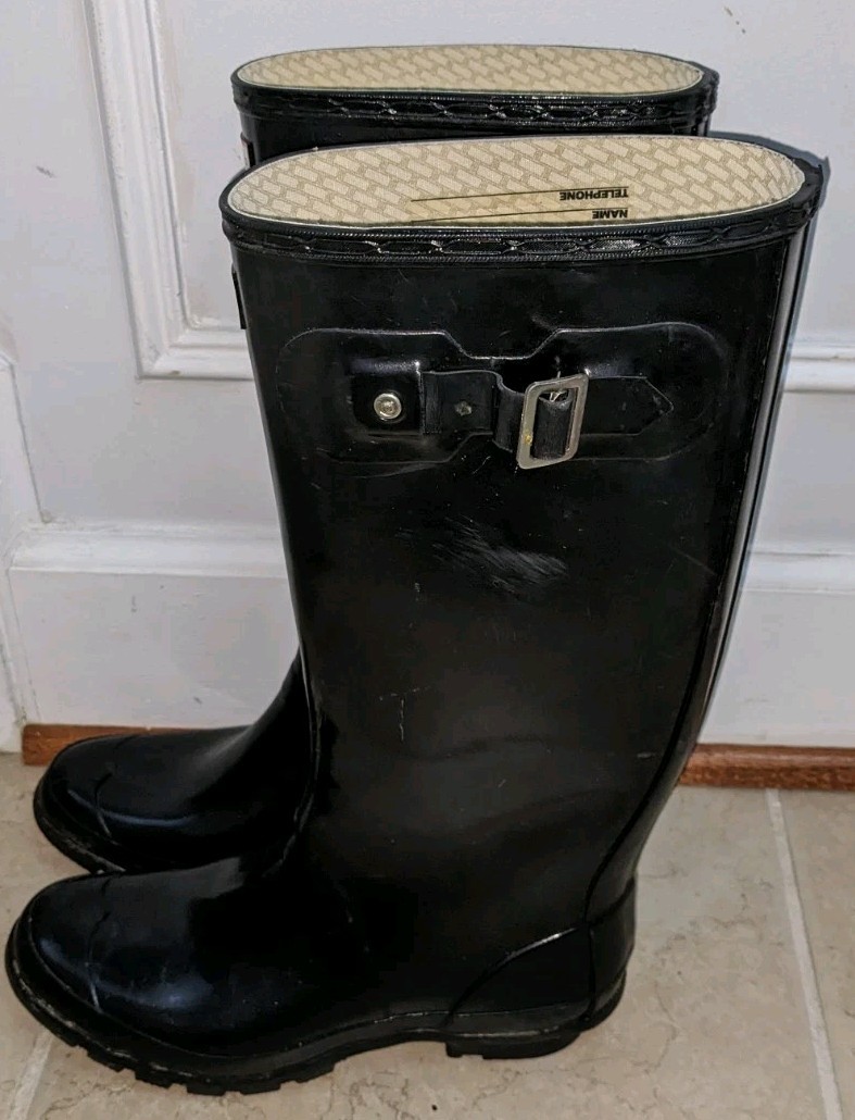 Hunter Original Tall Gloss Black Rain Boots Women’s 7