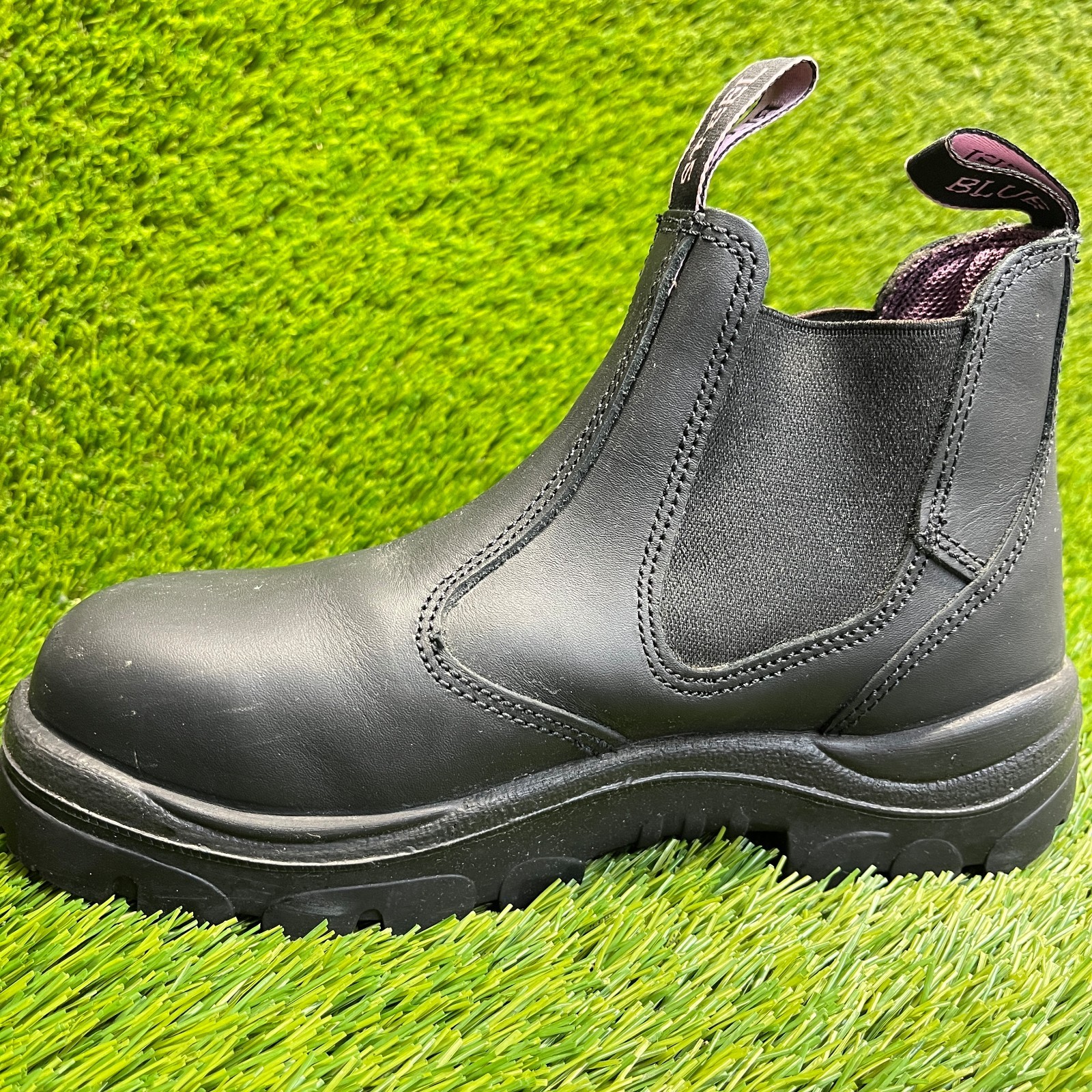 Steel Blue Hobart Womens Size 7 Black Purple Steel Toe Safety Chelsea Work Boots