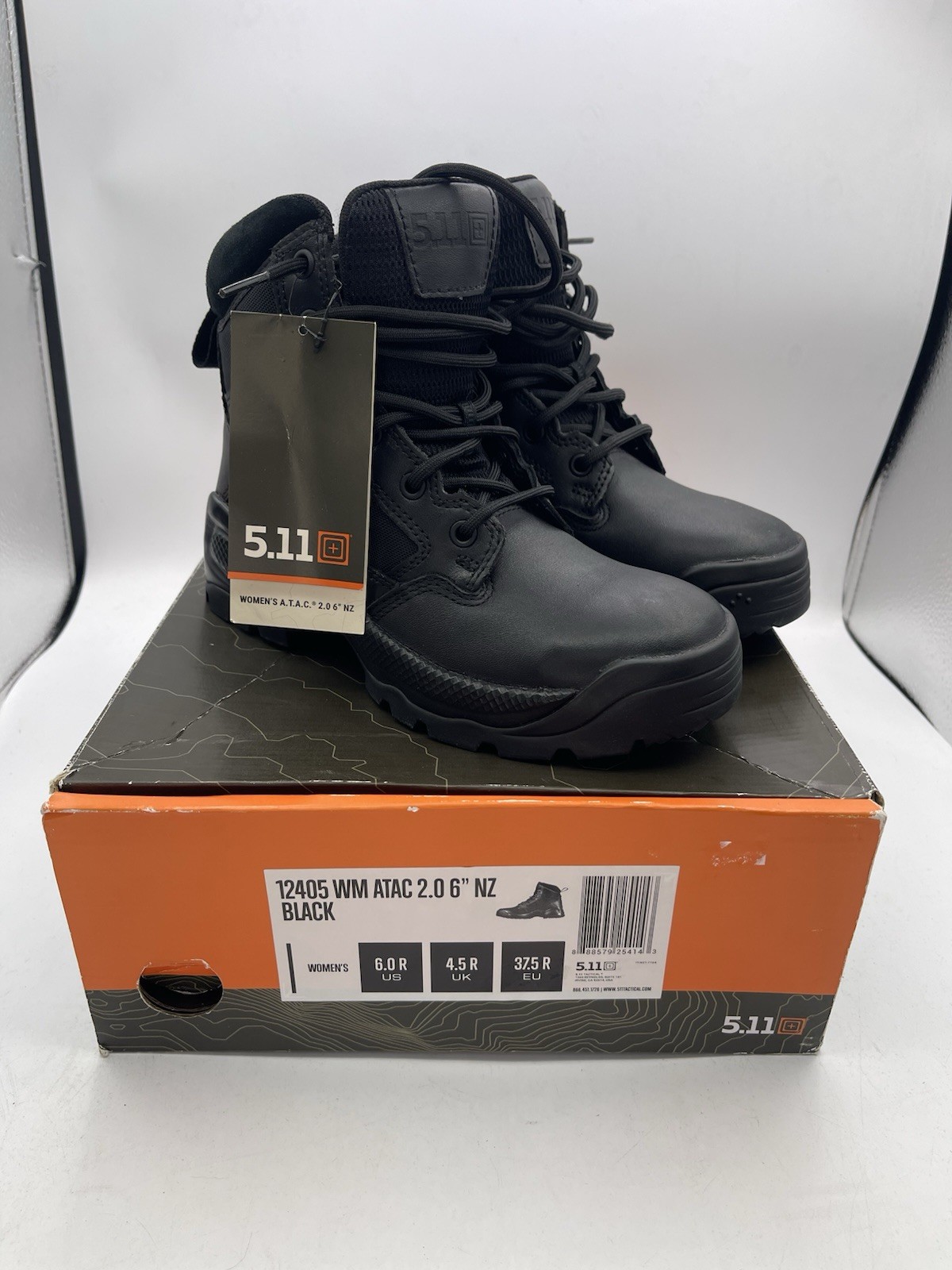 5.11 Tactical 12405 WM ATAC 2.0 Side Zip 6″ Black Boots Women’s Sz 6 Slip Resist
