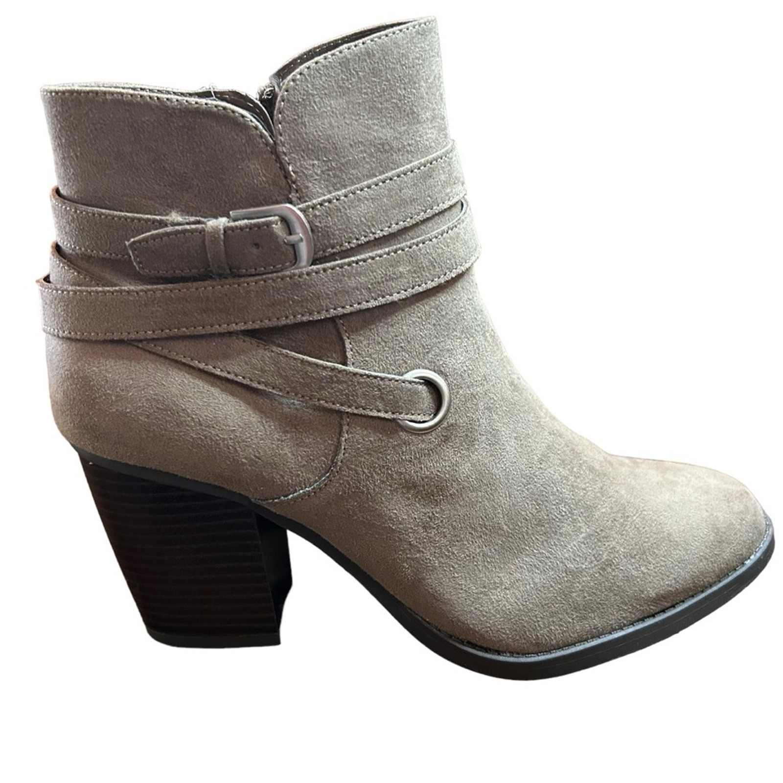 Style & Co Zolaa Block-Heel Booties Taupe NEW Size 10 Western Boho