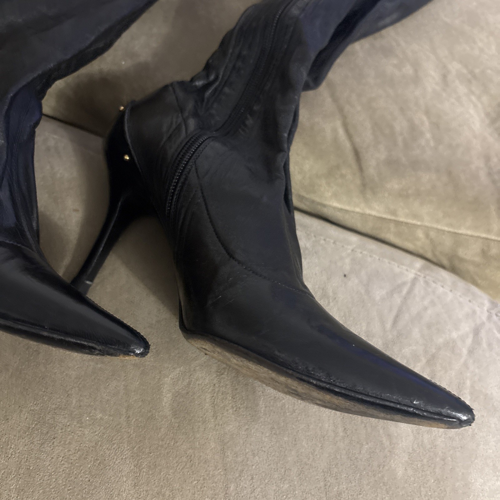 Gucci Tom Ford Era Over-the-Knee Boot Leather. Size 35.5 EU Size Made In Italy