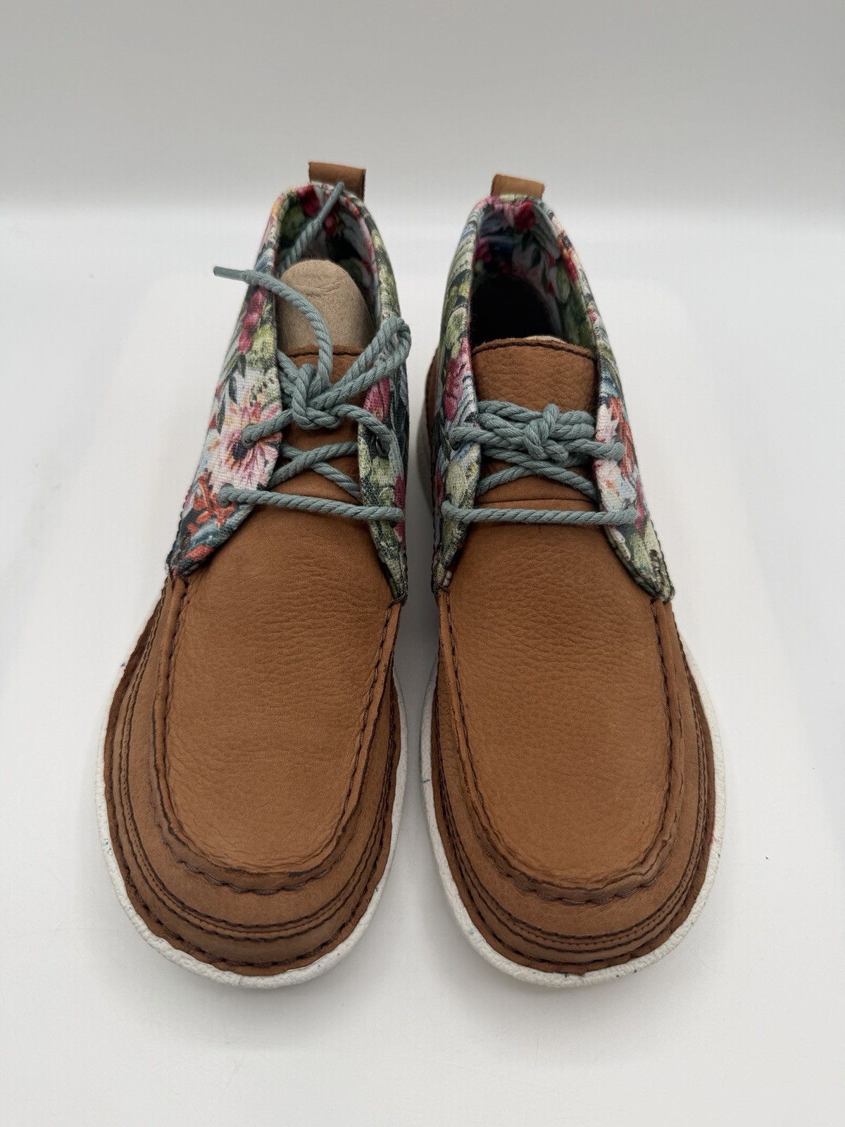 Justin Boots Breezy Chukka Booties,Womens 6,Cactus Floral,Tan,Casual,Cowhide Lea
