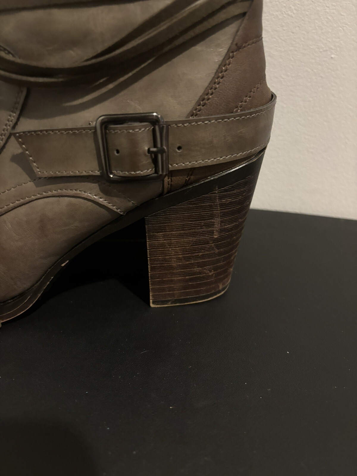 Pierre Dumas 8.5 Women’s Boots Side Zip Brown Stacked Heel Rawhide Lace Up