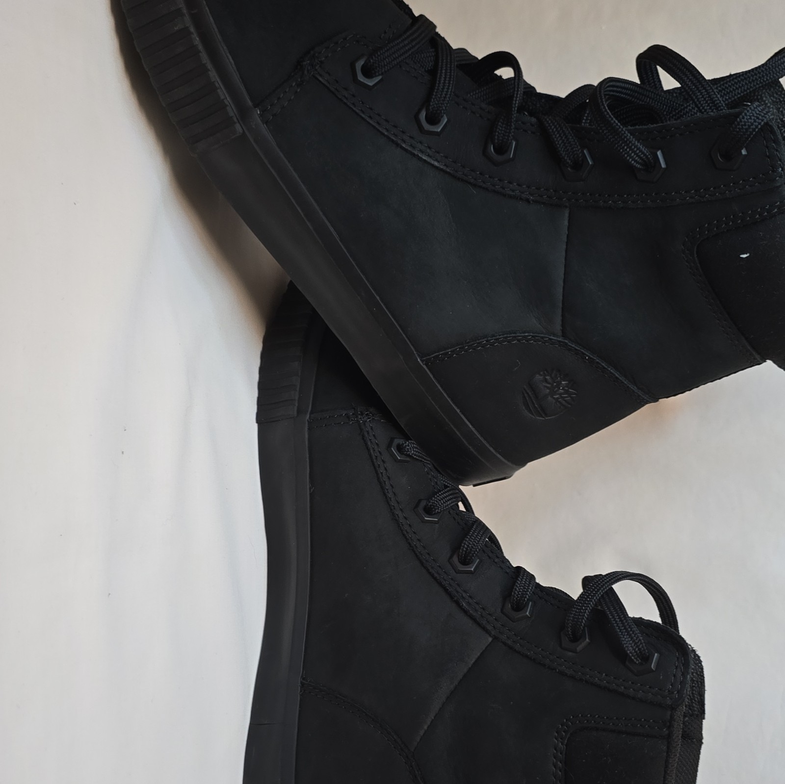 Timberland Women’s Black Lace-Up Ankle Bootie Round Toe Canvas ReBOTL 8.5