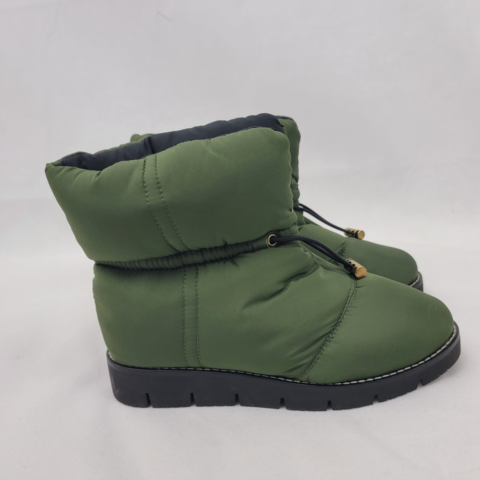 J. CREW Womens Shoes Sz 6 ELSA Puffer Boots Huntington GREEN Primaloft BD325