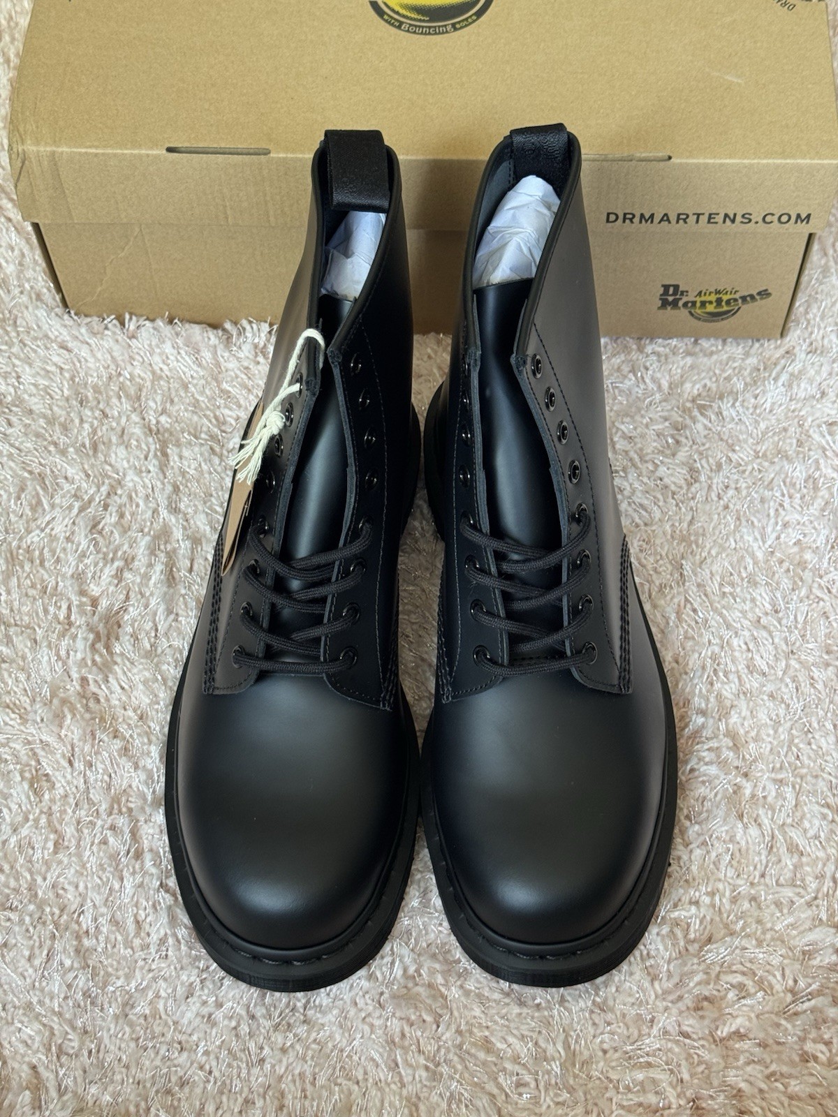 Dr. Air Wait Martens 1460 Mono Black Leather Boots Size 12