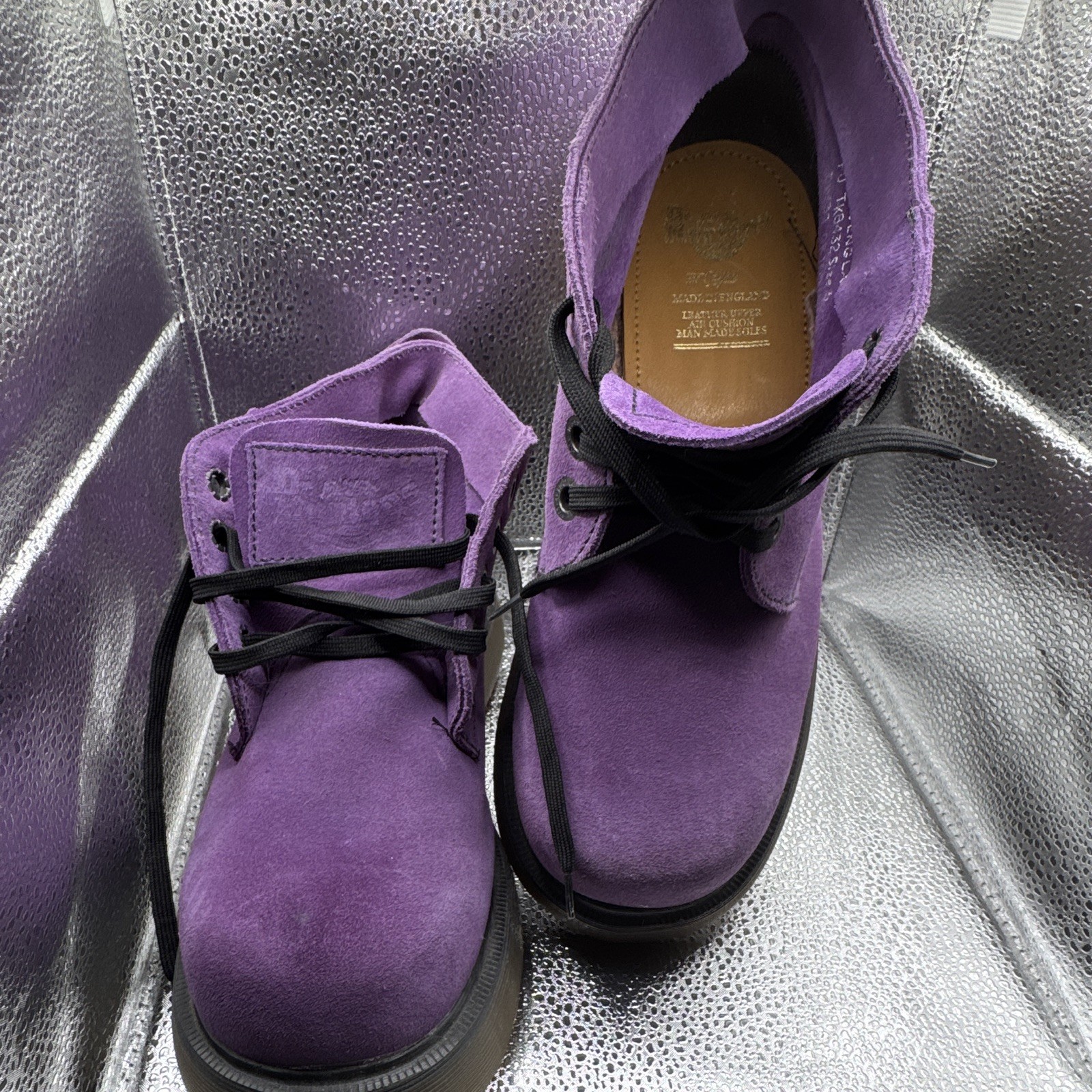 Vintage Dr. Martens Purple Suede Ankle Boots Made England size 6/ US women’s 8