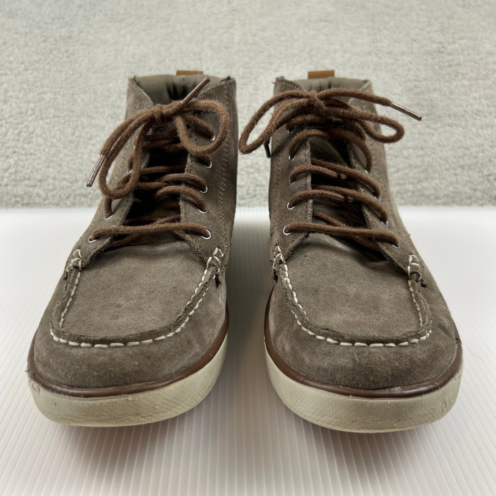 Suede Chukka Boots Womens 8 Brown Moc Toe Lace Up Casual Outdoor Eddie Bauer