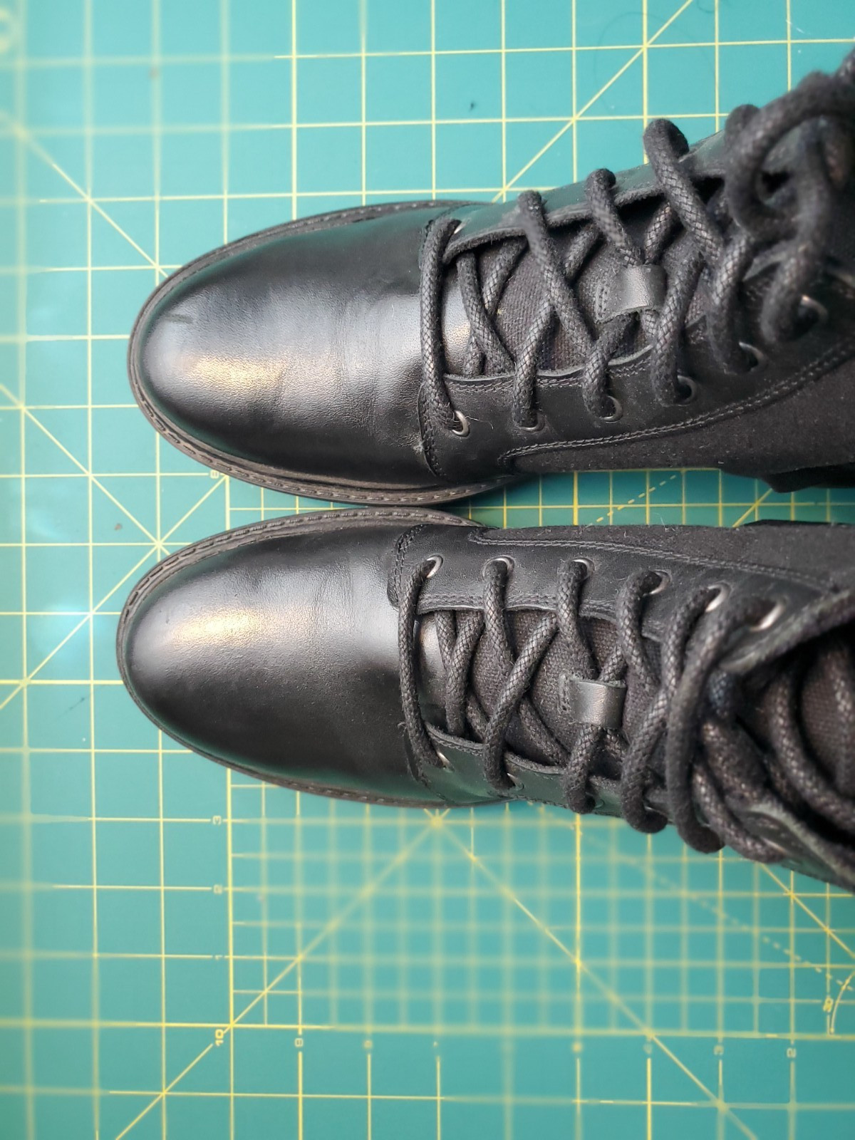 EUC Harley Davidson Combat Boots, Womens 7 – Valene Black Leather Canvas Lace Up