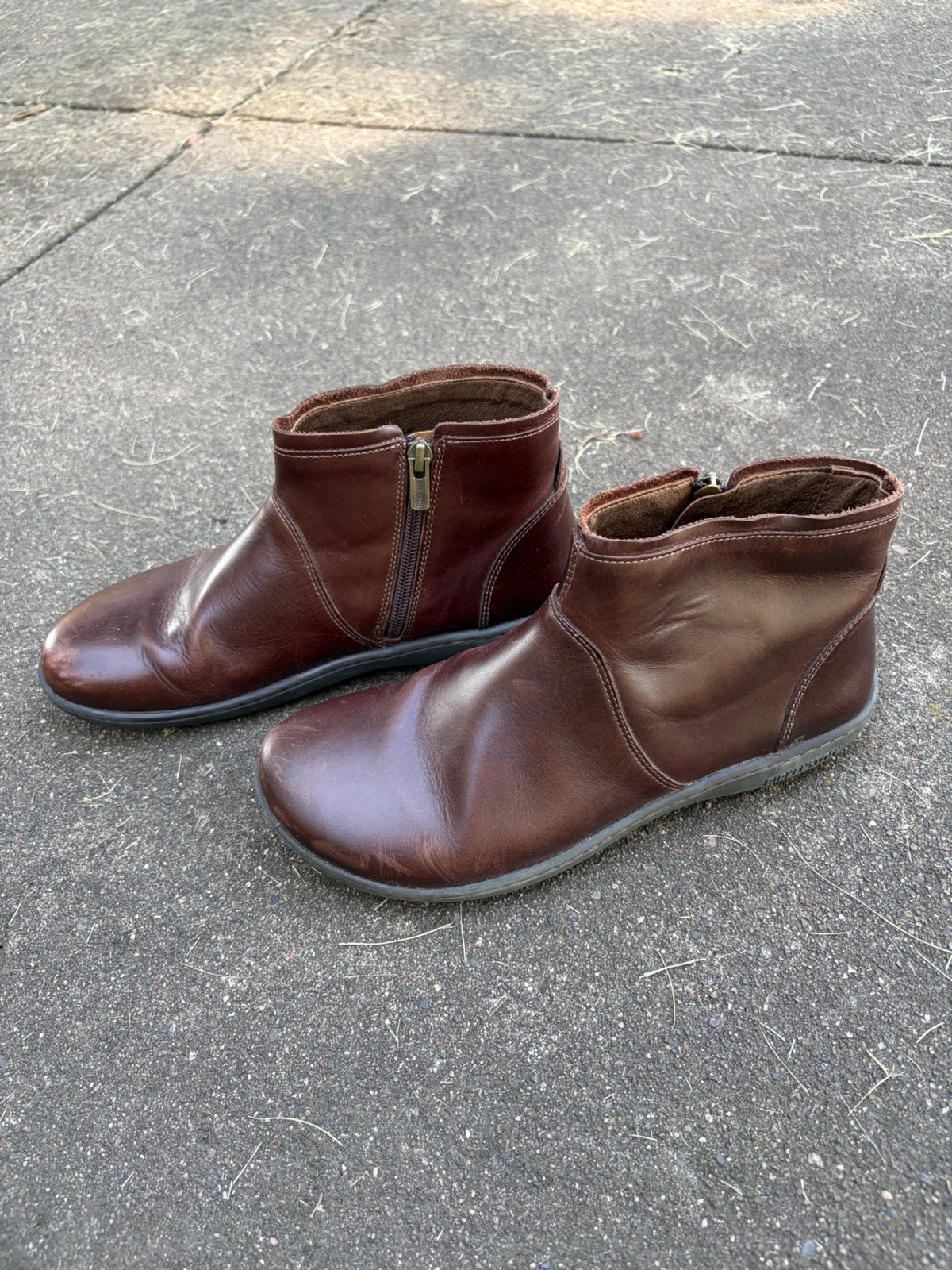 Birkenstock Bennington Brown Leather Side Zip Ankle Boots Women’s Size 39 8-8.5