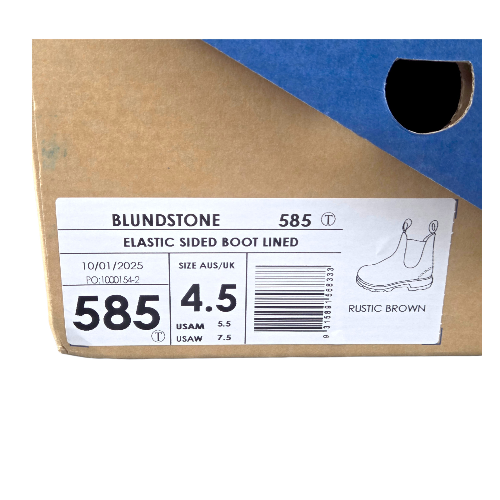 Blundstone 585 Classic Rustic Brown SPS Sole Chelsea Boots Women’s US 7.5