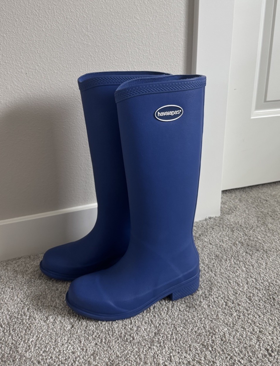 Havaianas Women’s Blue Knee High Rubber Pull-On Rain Boots US 5.5 EU 36