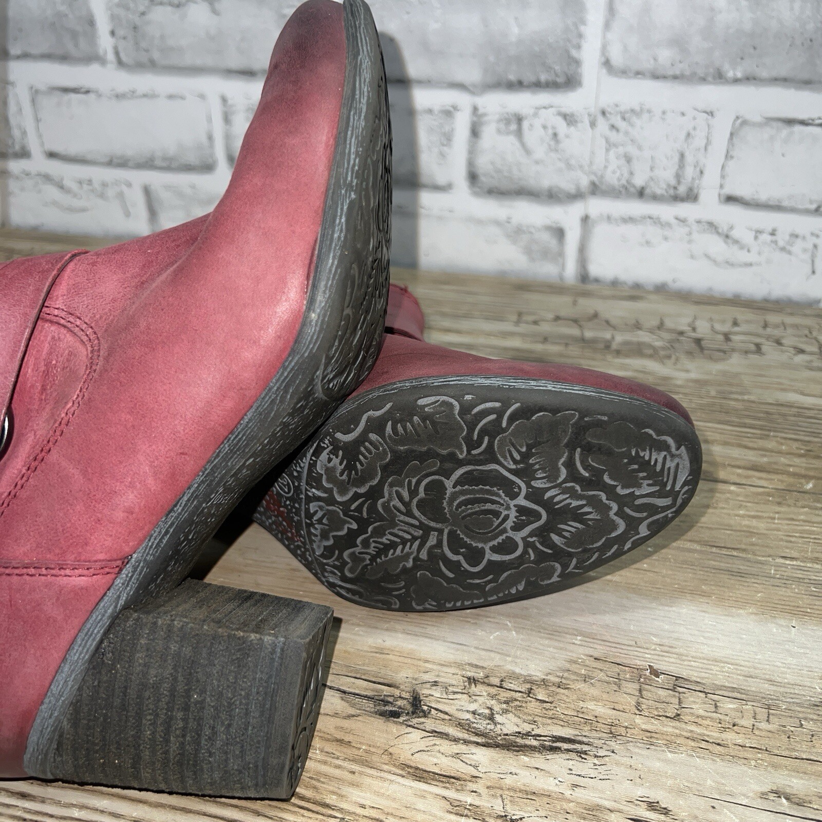 Josef Seibel Boots Womens 37 7 Brittany Strap Bootie Shoes Maroon Leather