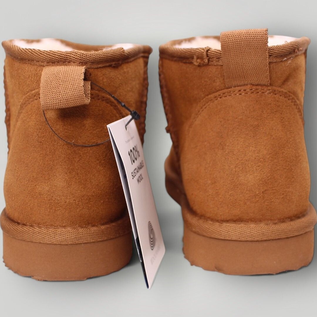 Alpine Design Emme Womens Sheepskin Mini Boots Chestnut Brown Sizes 6-11