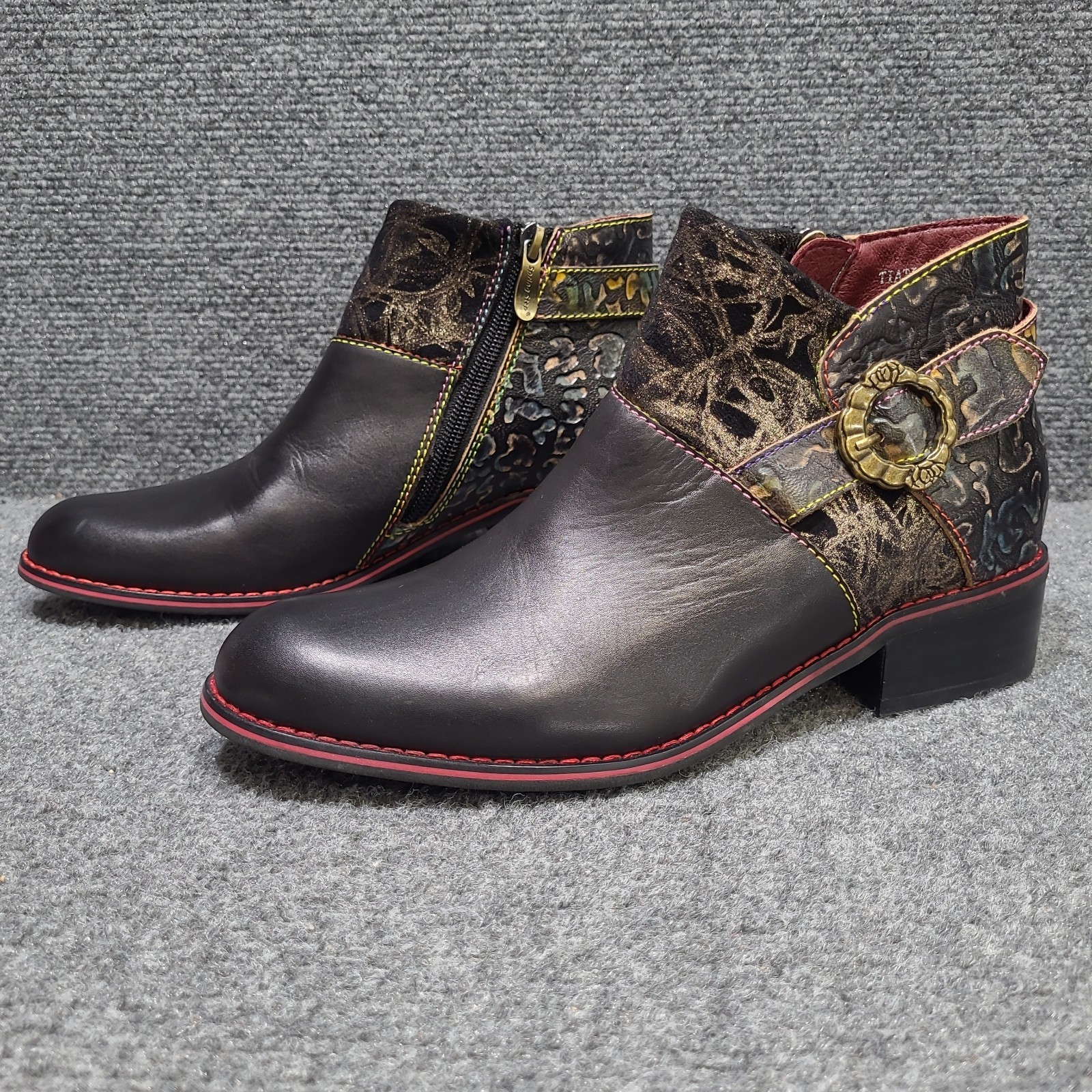 L’Artiste by Spring Step Belle Ankle Boots, Black/Tiatia, Size 37 / US 6.5 -7