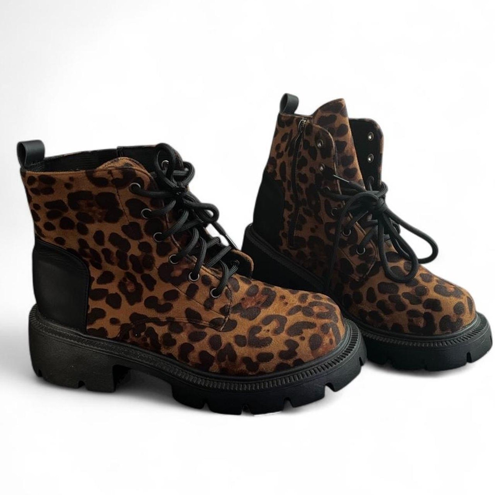 Brand new leopard print combat boots size us 10/11