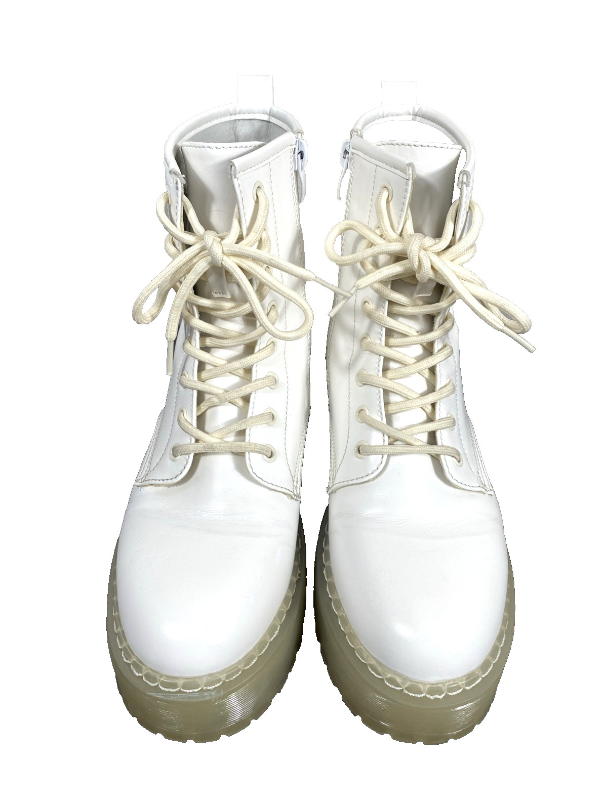 Steve Madden Women’s Sz 8 Platform Combat Boot White Lace-up