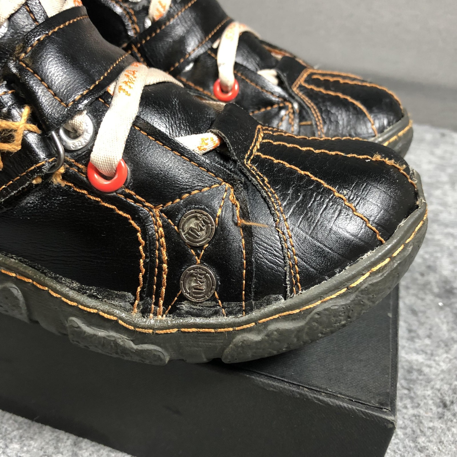 TMA Eyes Snow Boots Womens 7.5 Black Leather Faux Fur Lined Lace Zip Mid Calf