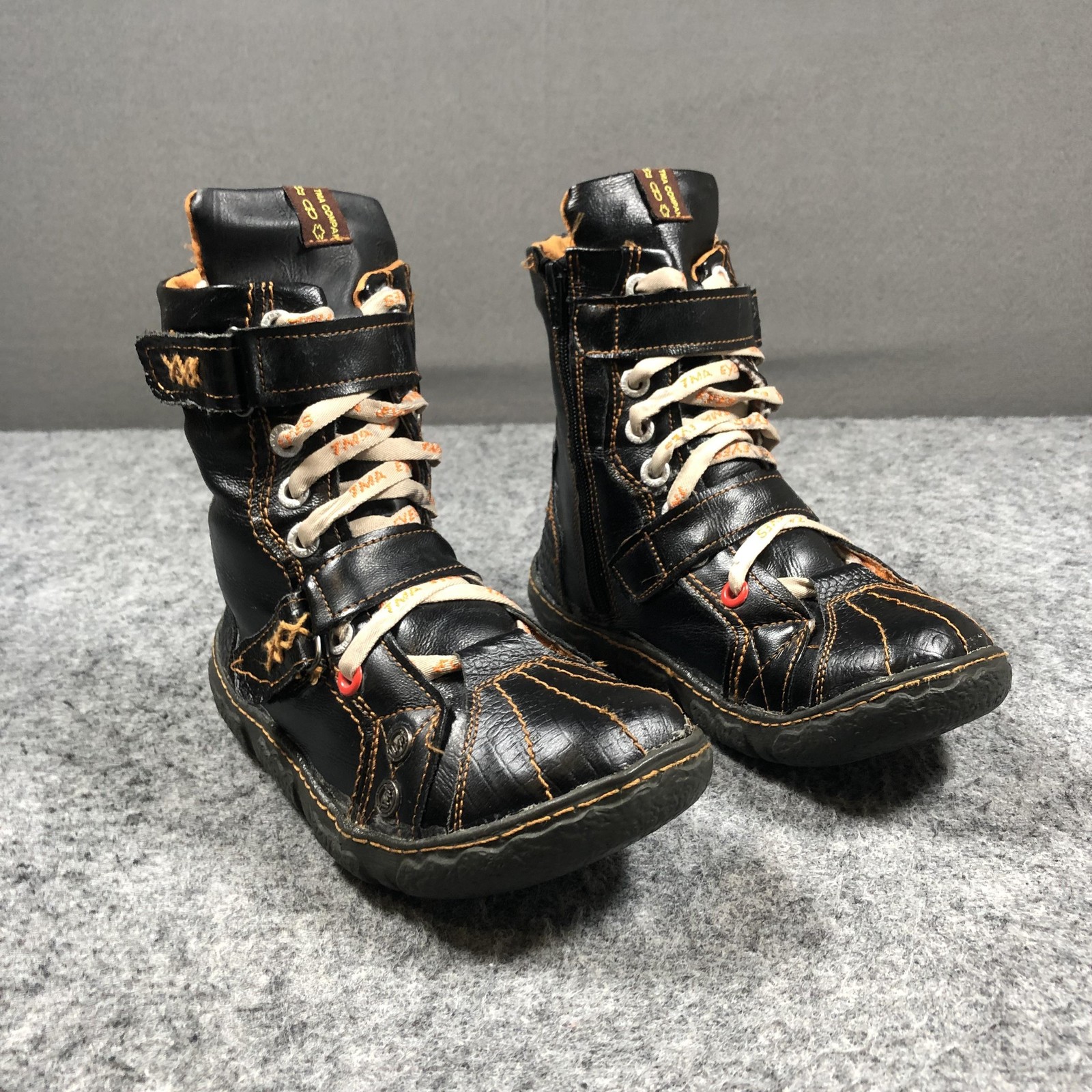 TMA Eyes Snow Boots Womens 7.5 Black Leather Faux Fur Lined Lace Zip Mid Calf