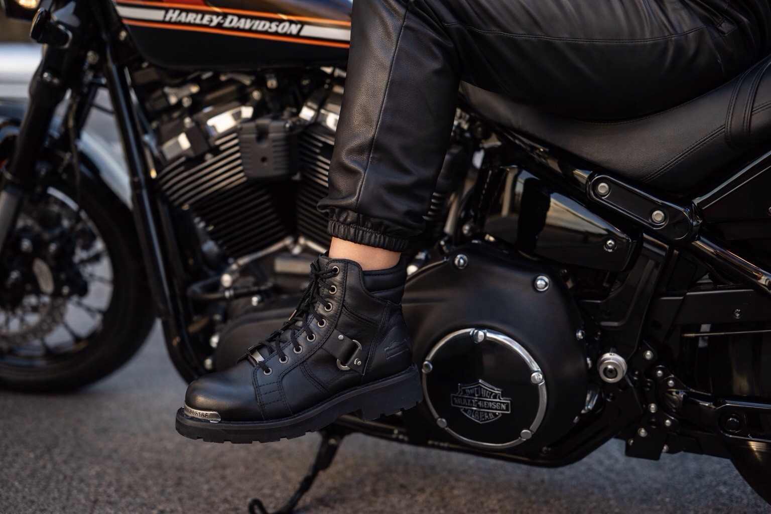 Harley Davidson Maddy 6-Inch Lace Up Black Boots Zipper D84189 Womens 11 M Black