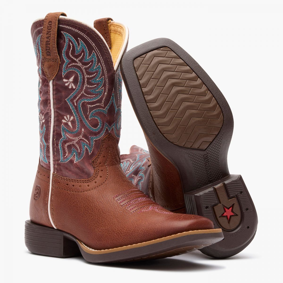 Durango Shyloh Unisex Kids’ Western Boot Rusty Brown/Dusty Rose – DBT0254Y, Rust