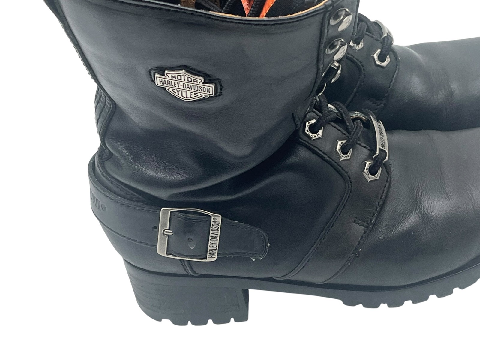 Harley-Davidson Women’s Alana Black Leather Motorcycle Biker Boots Size 7.5