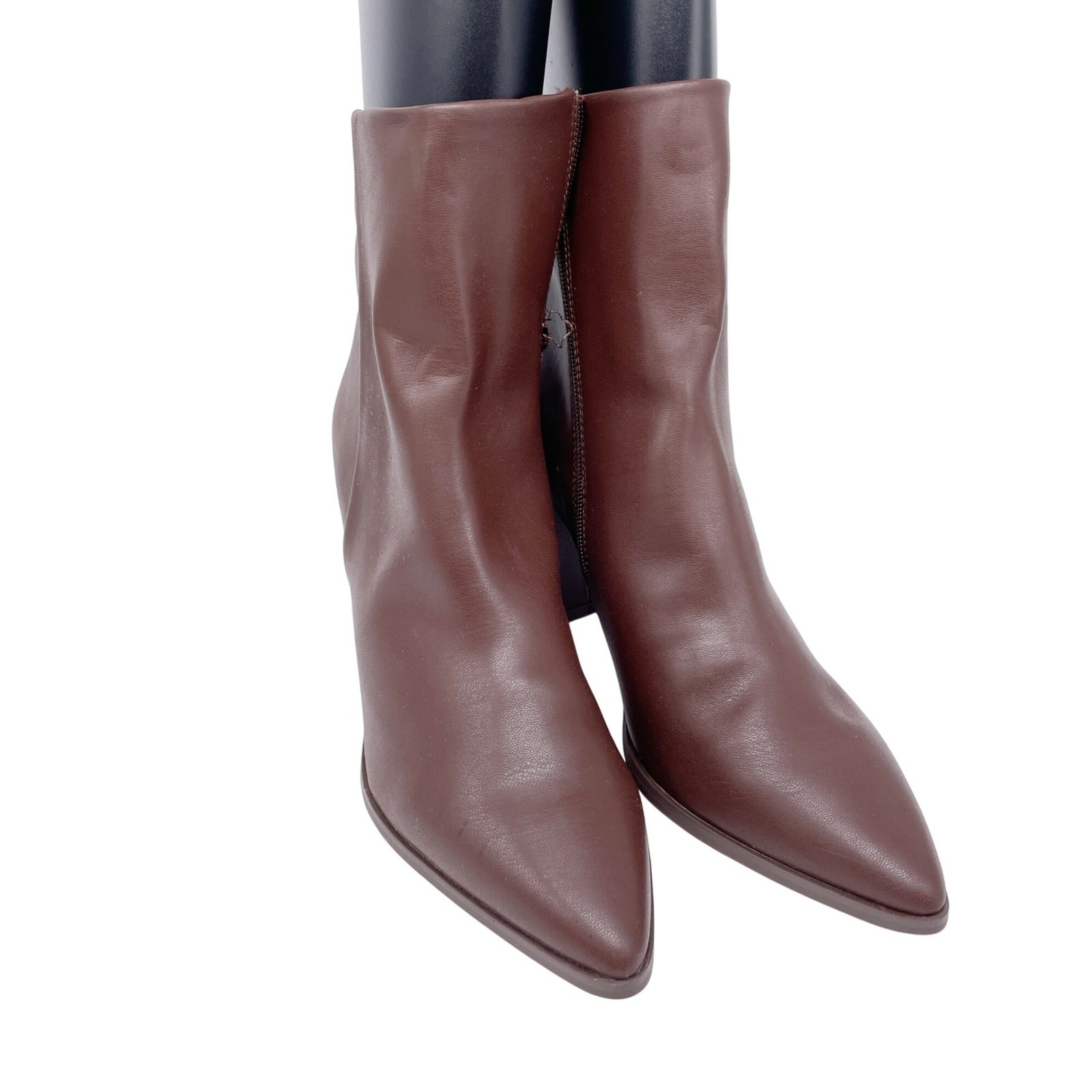 Steven New York Women’s Thomas Brown Pointy Toe Block Heel Boot Size 11M