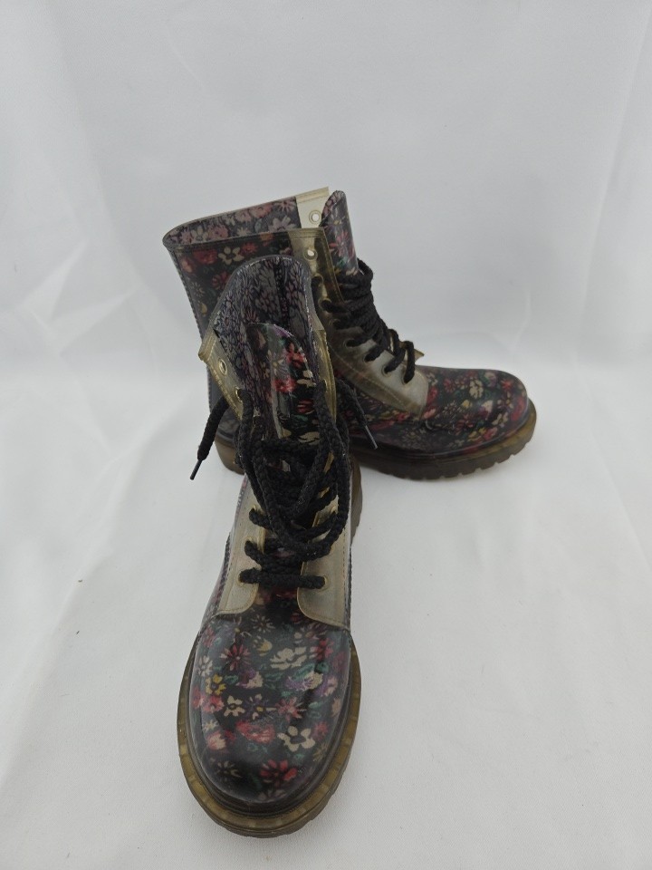 Dirty Laundry Combat Punk Rockabilly 90’s Grunge Look Rain Combat Boots Sz 8