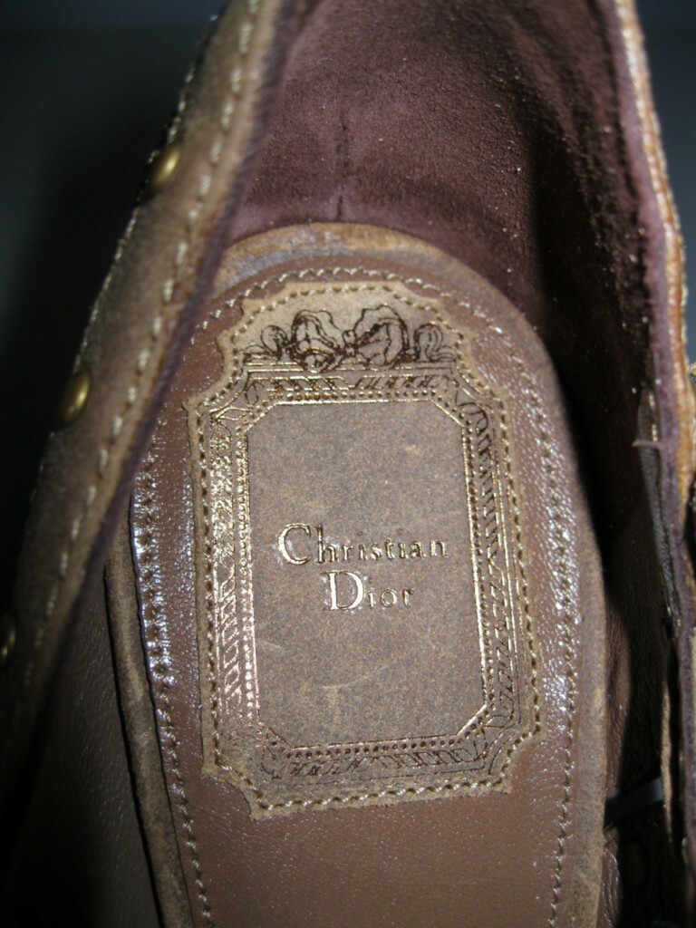 AUTHENTIC VINTAGE DIOR NEW 38 TAUPE OPEN TOE BOOTIES $695 SHOES NIB