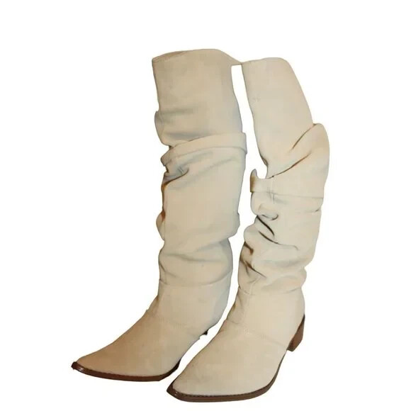 Chinese Laundry Suede Stone Women Boots Beige Winner Split! (Sizes 5.0 to 8.0)