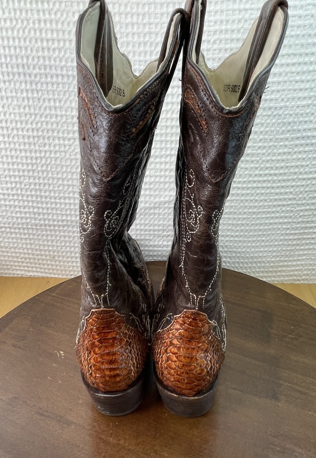 J.B. DILLON SNIP TOE COWBOY Snakeskin Brown Boots Women’s Size 8 B