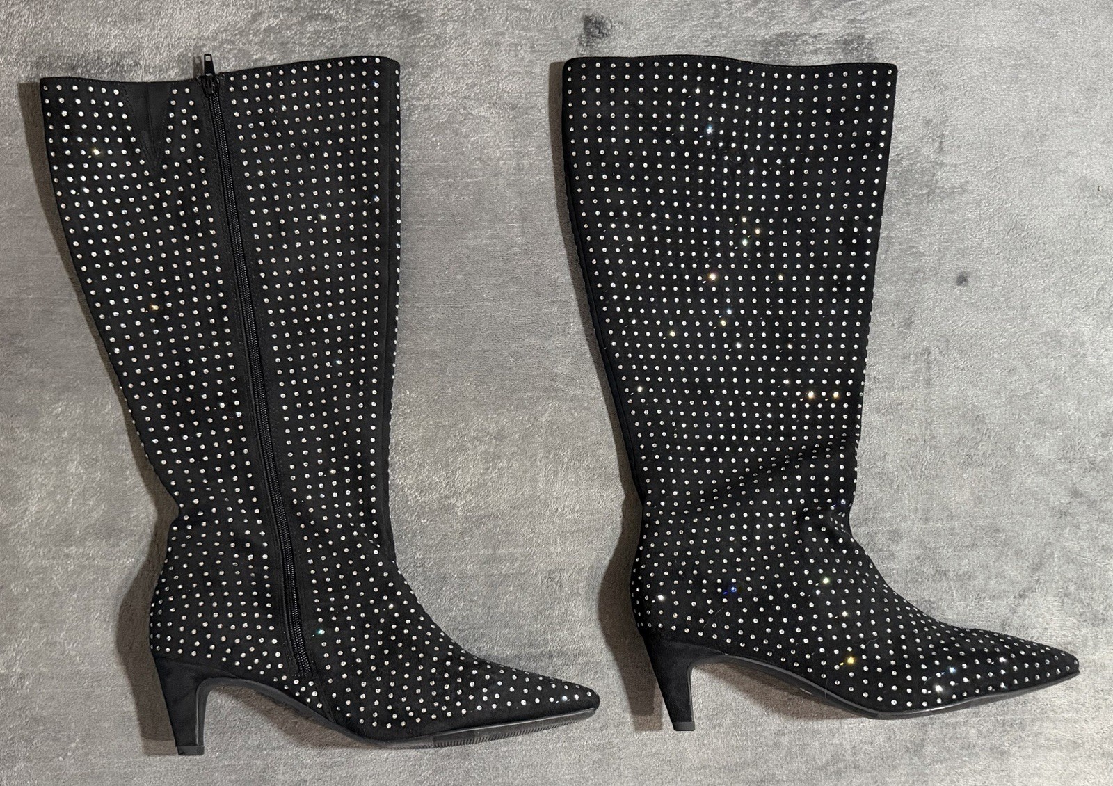 Torrid Embellished Kitten Heel Knee Boot Black Size 11WW New W/O Box