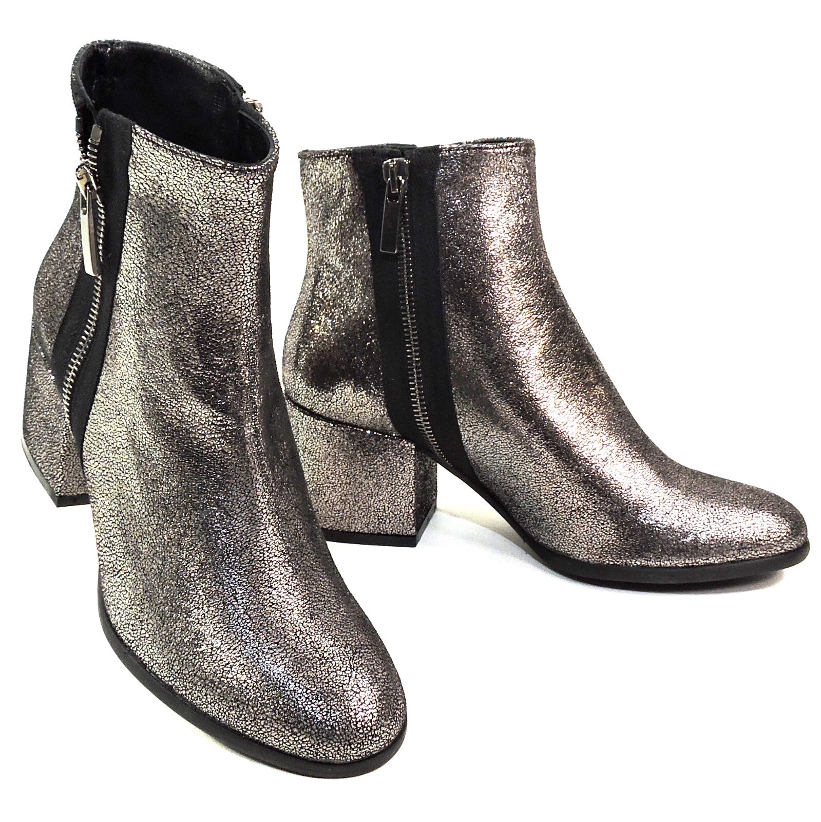 ROGAN 🇮🇹 WOMEN’S SOFT SILVER SUEDE COMFORT ANKLE BOOTIE