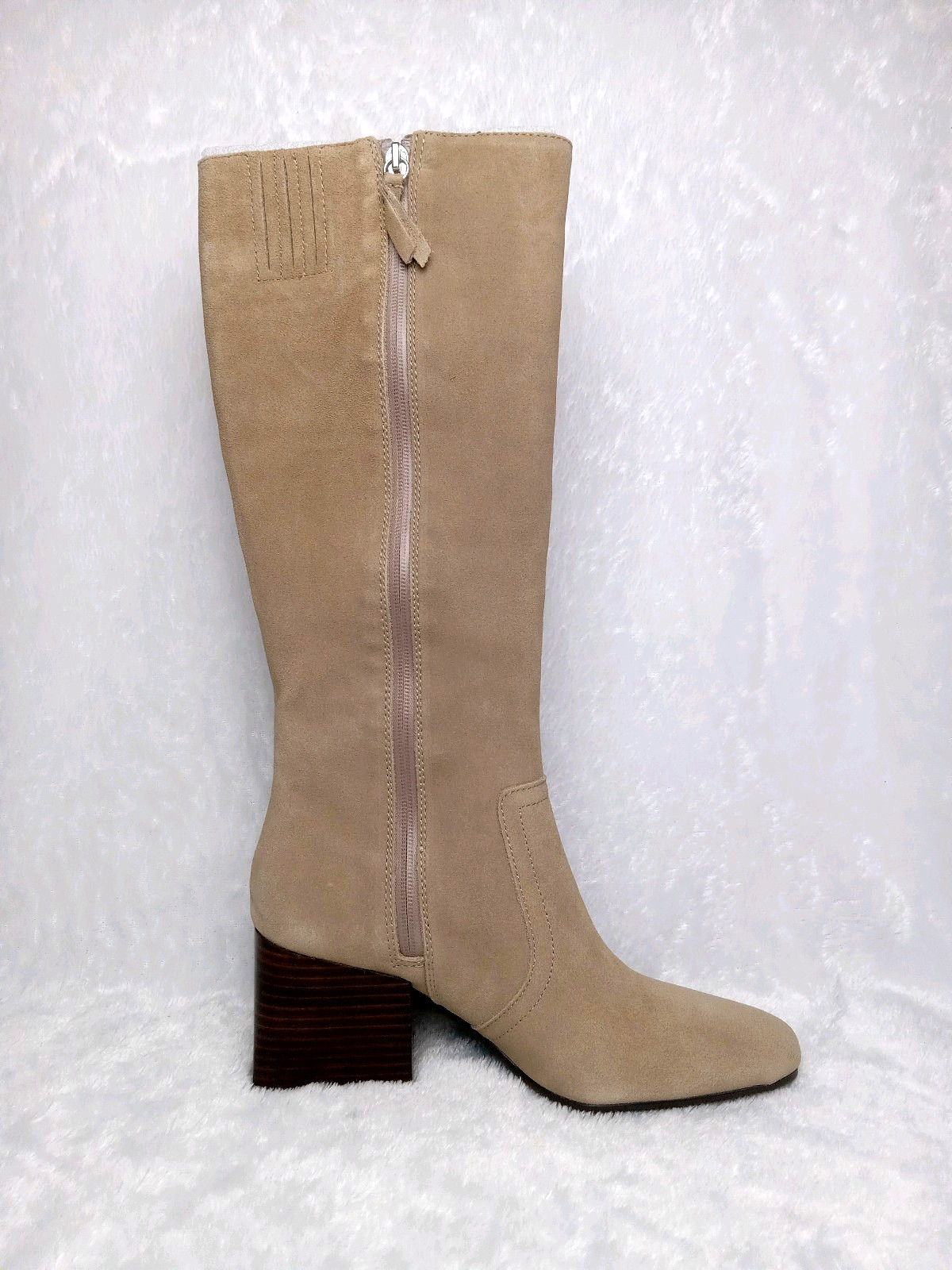 Blondo Women’s Tan Suede Leather Knee High Boots US 8M Waterproof Heel 2.75″