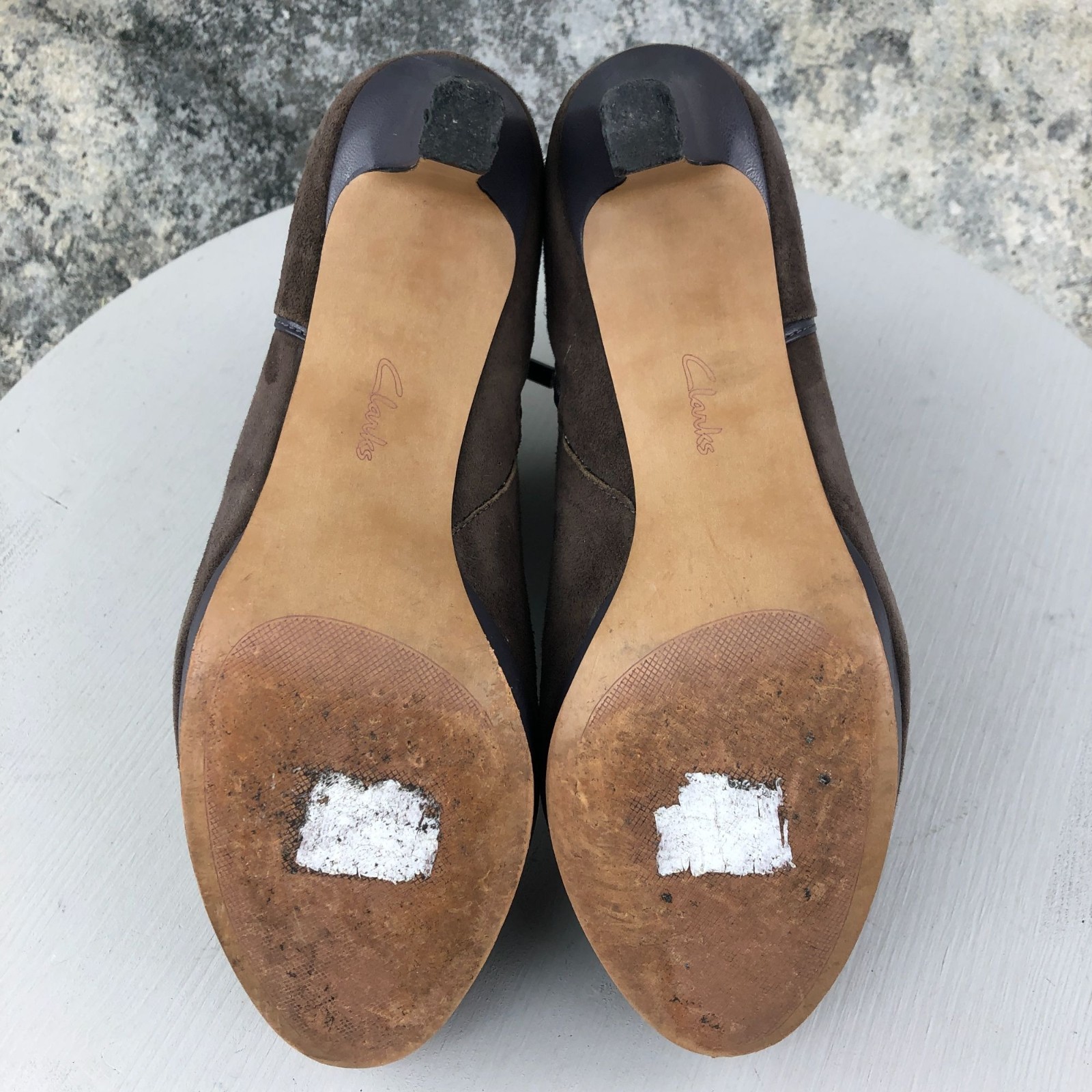 Clarks Womens Size 9M Ambyr Gem Brown Closed Toe Platform Side Zip Ankle Booties