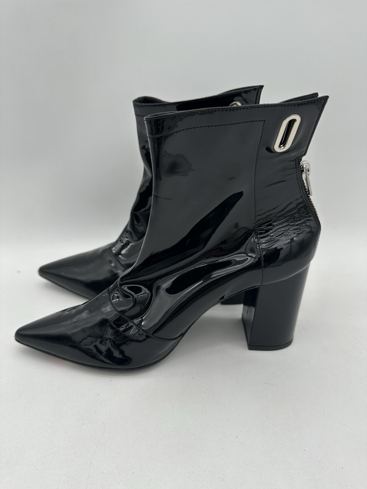 Self Portrait X Robert Clergerie Karlit Black Patent Ankle Boots Sz 38.5 $525
